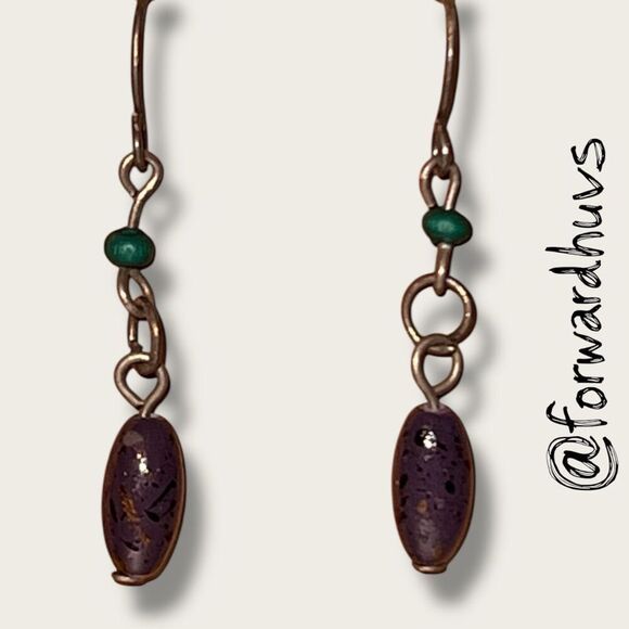 Bundle Sale 3 for $15 | Purple & Turquoise Beaded Dangle Earrings - Picture 5 of 8